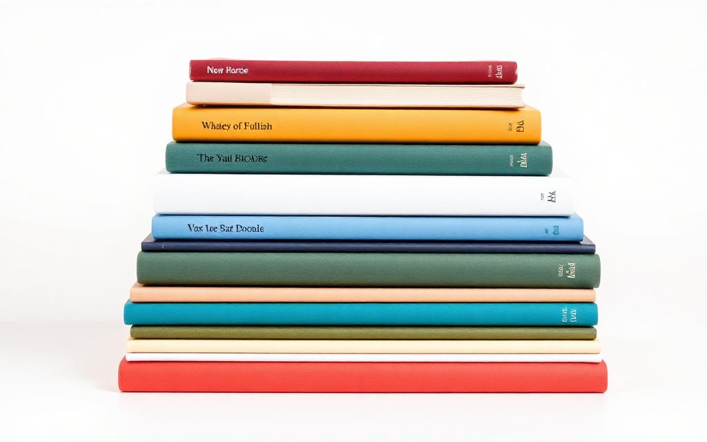 Stack of colourful books on sale at BIG W